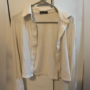 Brandy Melville White Cotton Button Down